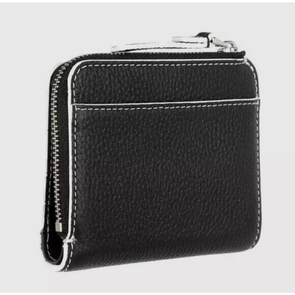 New Marc Jacobs Marc Jacobs Compact Bifold Wallet Pebble Leather Cotton / Black - Picture 5 of 6